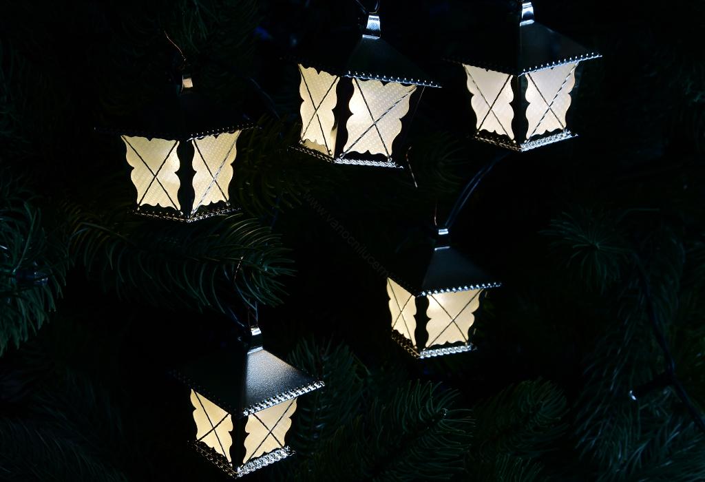 LED lucerničky – STŘÍBRNÉ – BÍLÉ