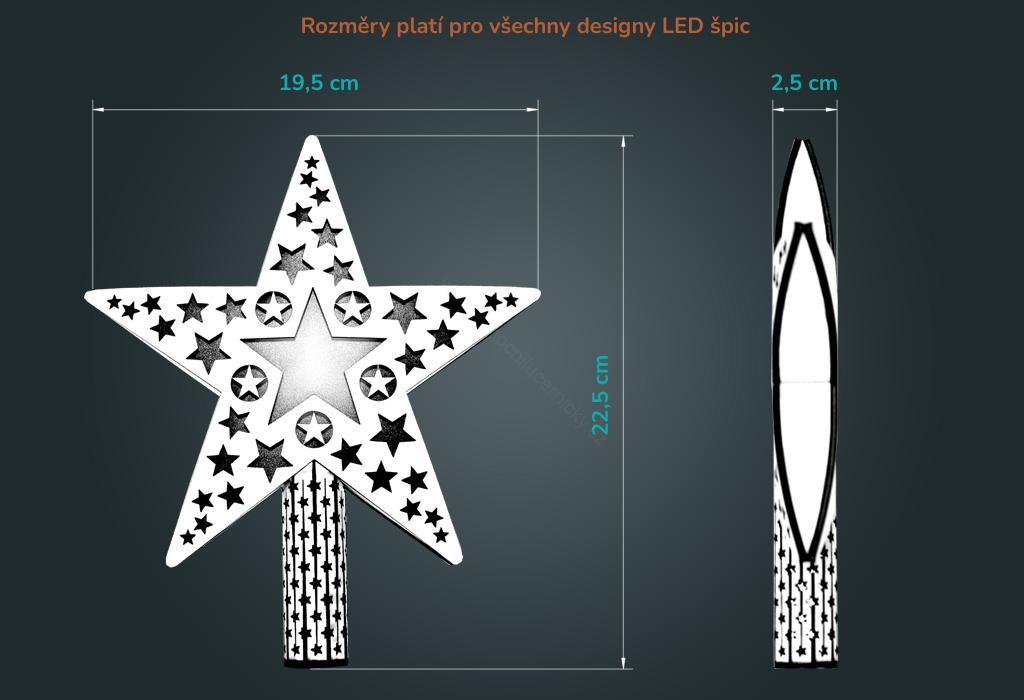 LED špice na stromek dřevěná hvězda - VEGA - bez adaptéru