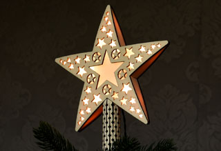 LED špice na stromek dřevěná hvězda - MIRA (více variant)