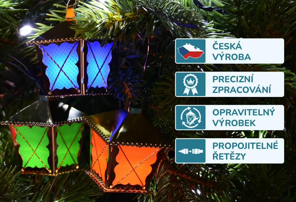 LED lucerničky – ZLATÉ – BAREVNÉ