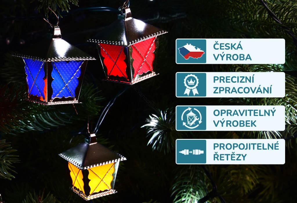 LED lucerničky – STŘÍBRNÉ – BAREVNÉ