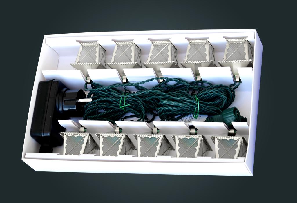 LED lucerničky – STŘÍBRNÉ – BÍLÉ
