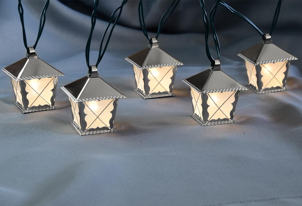 LED lucerničky – STŘÍBRNÉ – BÍLÉ