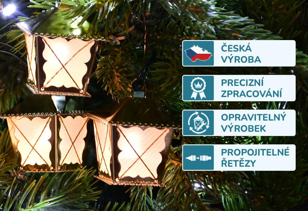 LED lucerničky – ZLATÉ – BÍLÉ