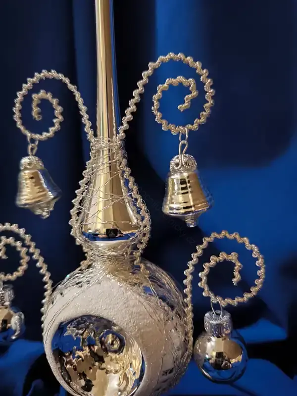 Špice na stromek VIOLINA - STŘÍBRNÁ