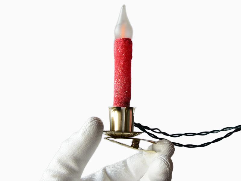 LED svíčky na skřipci – ZLATÉ – ČERVENÉ