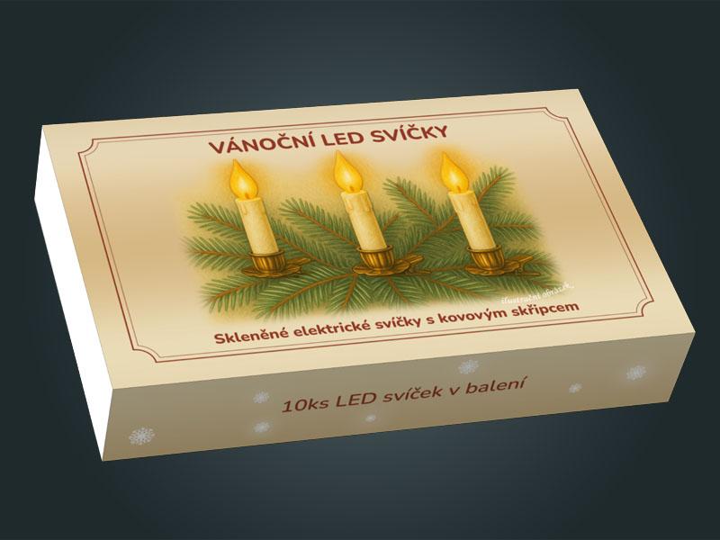 LED svíčky na skřipci – ZLATÉ – ČERVENÉ