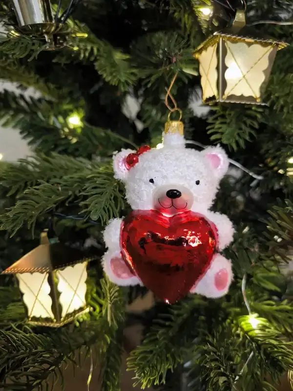 Vánoční figurka medvídek Valentýn 1 ks