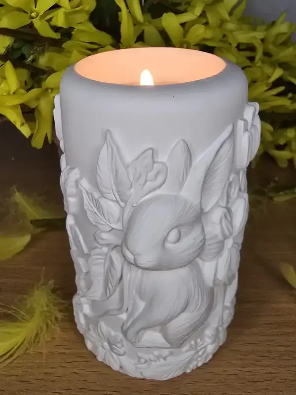 Velikonoční keramický svícen KRÁLÍČEK UŠÁČEK 1 ks (více barevných variant)