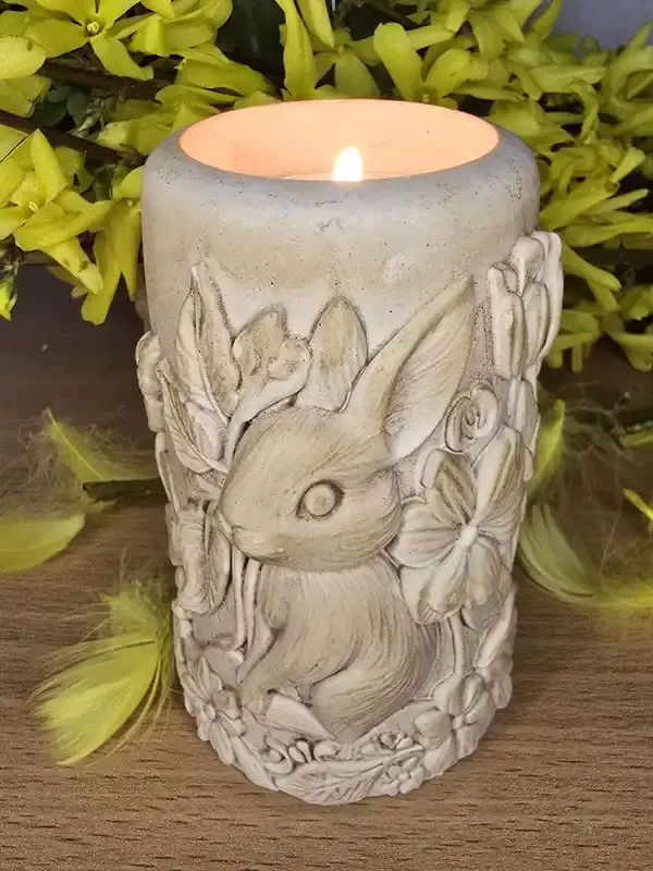 Velikonoční keramický svícen KRÁLÍČEK UŠÁČEK 1 ks (více barevných variant)