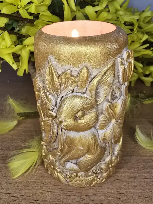 Velikonoční keramický svícen KRÁLÍČEK UŠÁČEK 1 ks (více barevných variant)