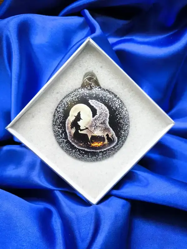 Skleněný madailon čarodějnice SIONA 1 ks