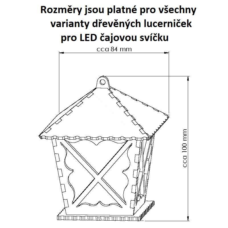 Vánoční dřevěná čajová lucerna BLUDIČKA 1 ks