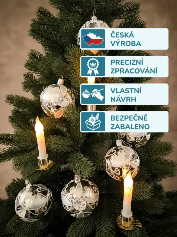 Sada vánočních koulí FILOMÉNA 6 ks