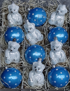 Sada vánočních ozdob SNĚHULKA 12 ks