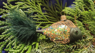 Vánoční ozdoba závojnatá ryba POLLY, 1 ks - ZELENÁ