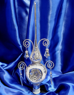 Špice na stromek VIOLETA - STŘÍBRNÁ