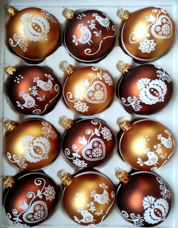 Sada vánočních koulí DOBROMILA 12 ks