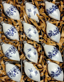 Sada vánočních oliv MAGDALENA - MODRÁ 12 ks