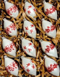 Sada vánočních oliv MAGDALENA - ČERVENÁ 12 ks