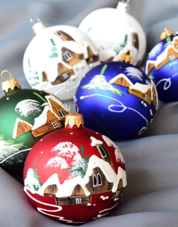Sada vánočních koulí VÍSKA 6 ks (více barevných variant)