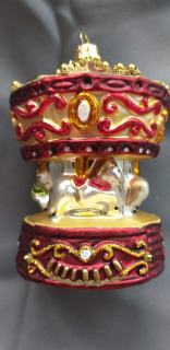 Vánoční ozdoba kolotoč KARUSEL ČERVENÝ 1 ks