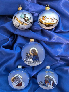 Sada vánočních koulí SVATÁ NOC 5 ks