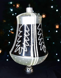 Vánoční velký skleněný zvon KVÍDO 1 ks