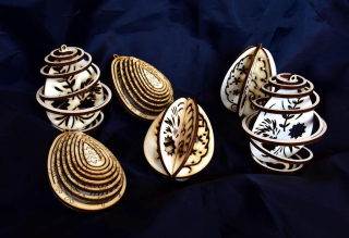 Sada velikonočních dřevěných 3D vajíček PRIMAVERA 6ks