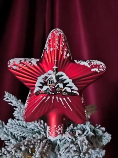 Špice na stromek HVĚZDA ČERVENÁ VÍSKA