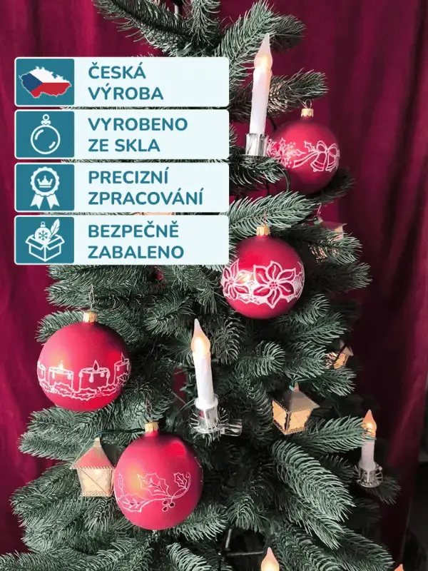 Sada vánočních koulí KAROLÍNA 4 ks