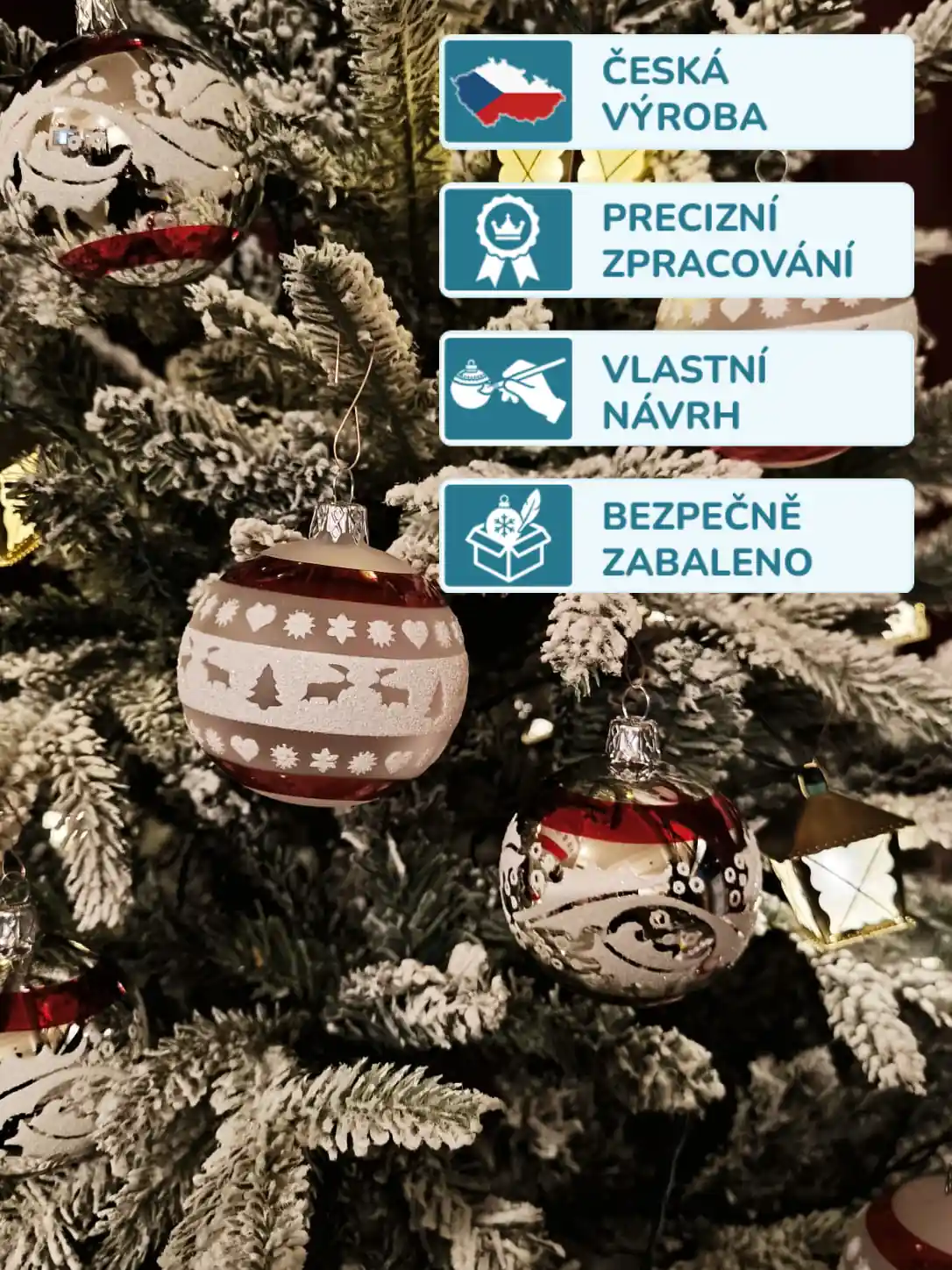 Skleněné vánoční koule z kolekce ALVA